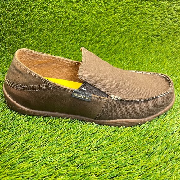 Georgia Cedar Falls Mens Size 10.5 Brown Casual Slip On Driving Moccasin Shoes